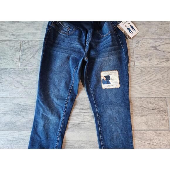 BNWT NEW Woman's 9TH & Main Curvy Jeans Maternity Blue Denim Pants Size Large - Picture 6 of 11